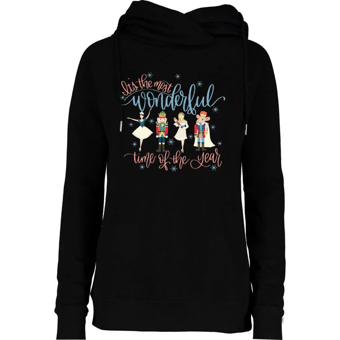 Its The Most Wonderful Time Of The Year xmas Nutcracker Womens Funnel Neck Pullover Hood