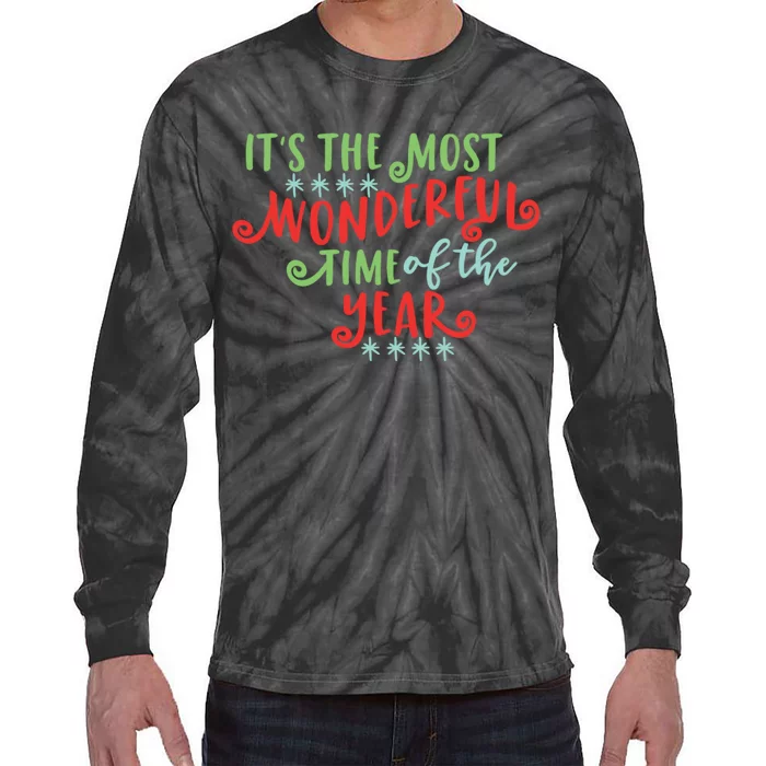 It's The Most Wonderful Time Of The Year Cute Christmas Tie-Dye Long Sleeve Shirt