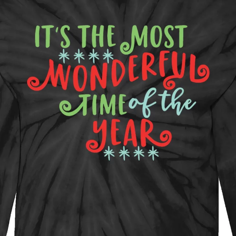 It's The Most Wonderful Time Of The Year Cute Christmas Tie-Dye Long Sleeve Shirt