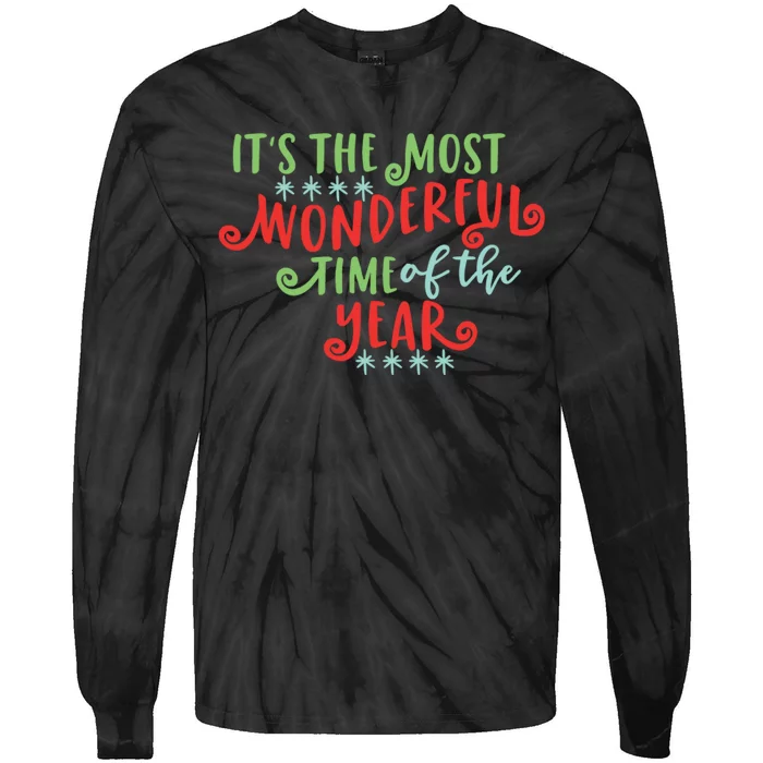 It's The Most Wonderful Time Of The Year Cute Christmas Tie-Dye Long Sleeve Shirt