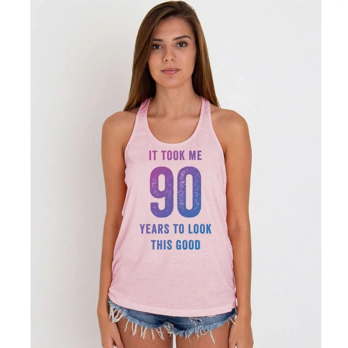 It Took Me 90 Years To Look This Good Awesome 90Th Birthday Gift Women's Knotted Racerback Tank