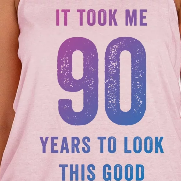 It Took Me 90 Years To Look This Good Awesome 90Th Birthday Gift Women's Knotted Racerback Tank