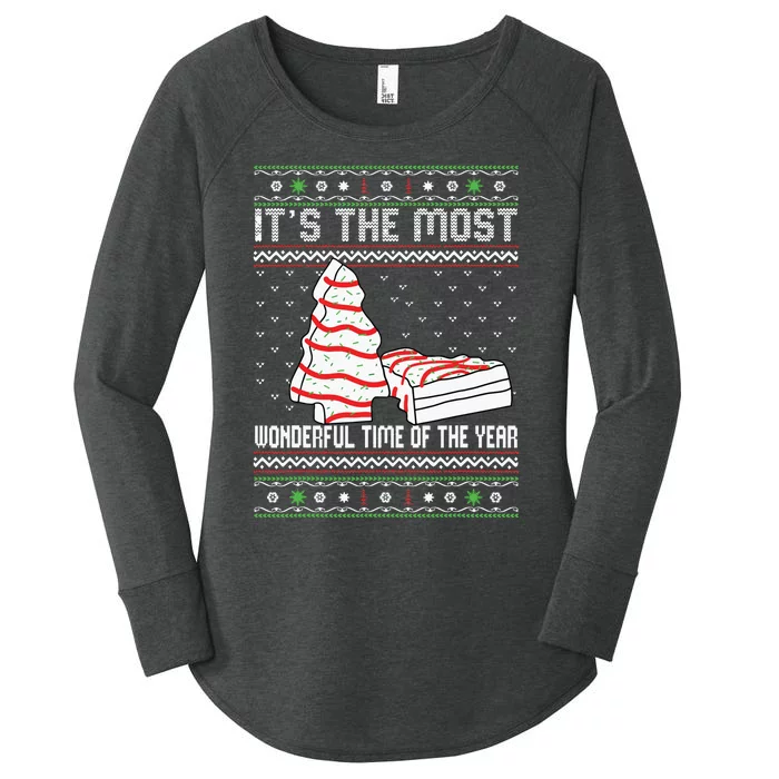 Its The Most Wonderful Time Of The Year Christmas Tree Cake Women's Perfect Tri Tunic Long Sleeve Shirt