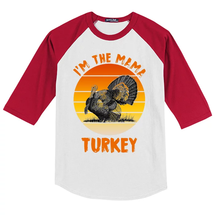 I'm The Mama Turkey Kids Colorblock Raglan Jersey