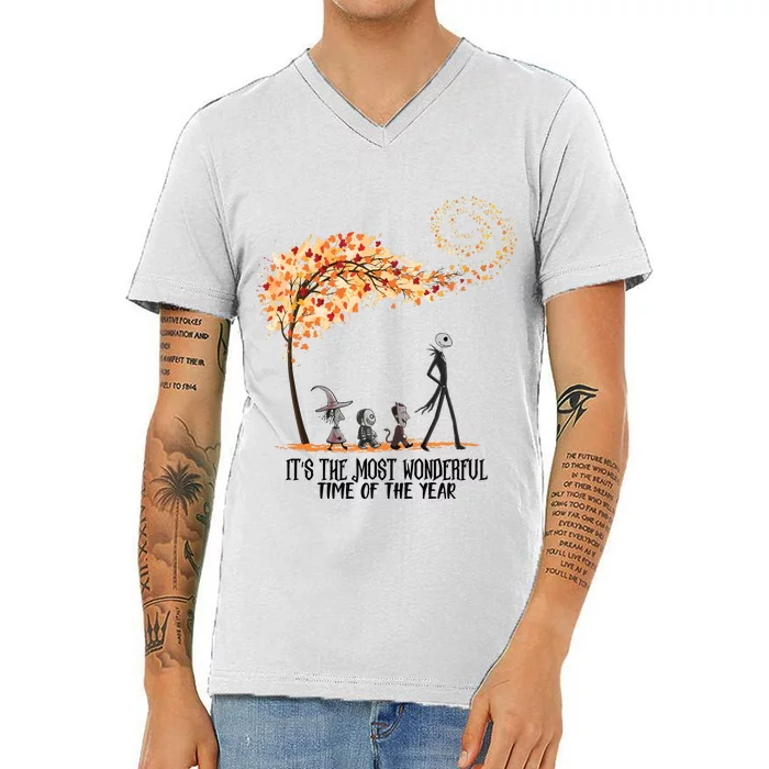 Its The Most Wonderful Time Of The Year Spooky Halloween Witch V-Neck T-Shirt