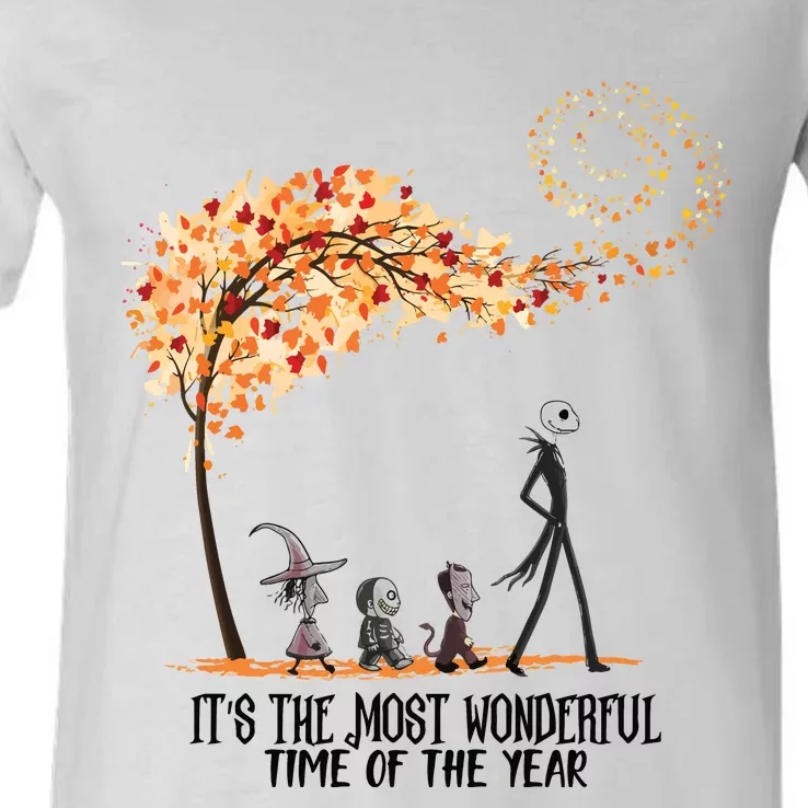 Its The Most Wonderful Time Of The Year Spooky Halloween Witch V-Neck T-Shirt