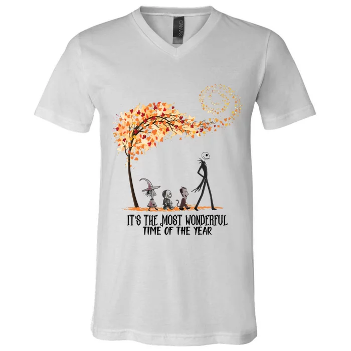 Its The Most Wonderful Time Of The Year Spooky Halloween Witch V-Neck T-Shirt