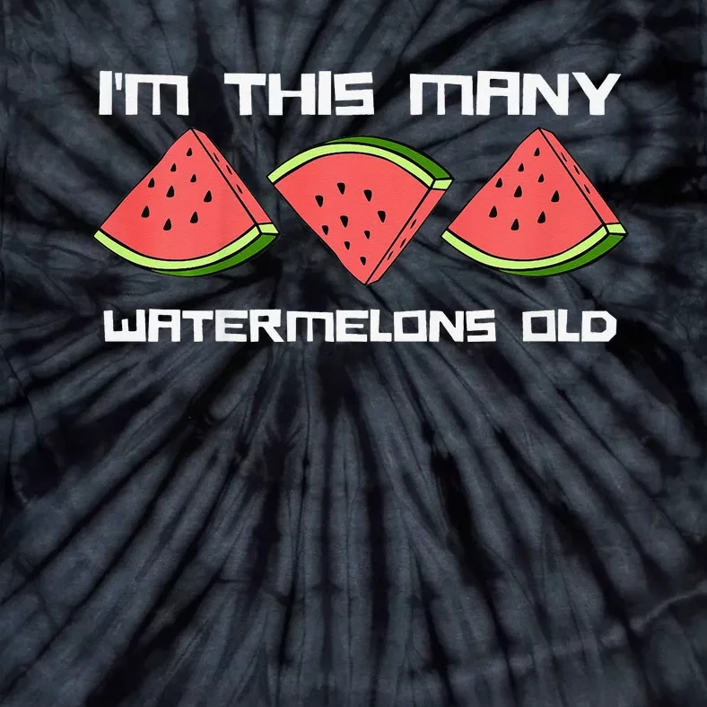 I'm This Many Watermelons Old 3rd Birthday 3 Years Old Tie-Dye T-Shirt