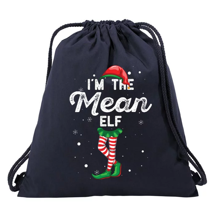 IM The Mean Elf Funny Family Group Christmas Costume Meaningful Gift Drawstring Bag