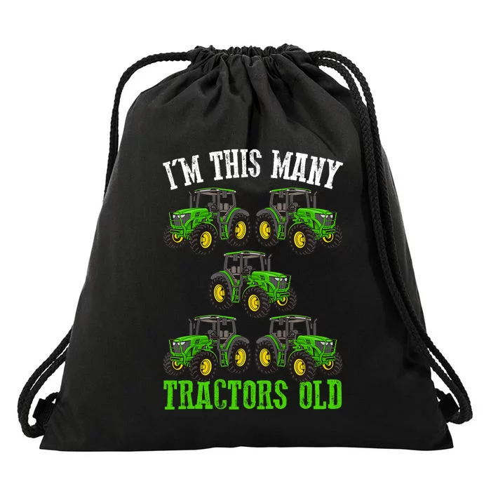 IM This Many Tractors Old 5th Birthday 5 Years Old Boy Drawstring Bag