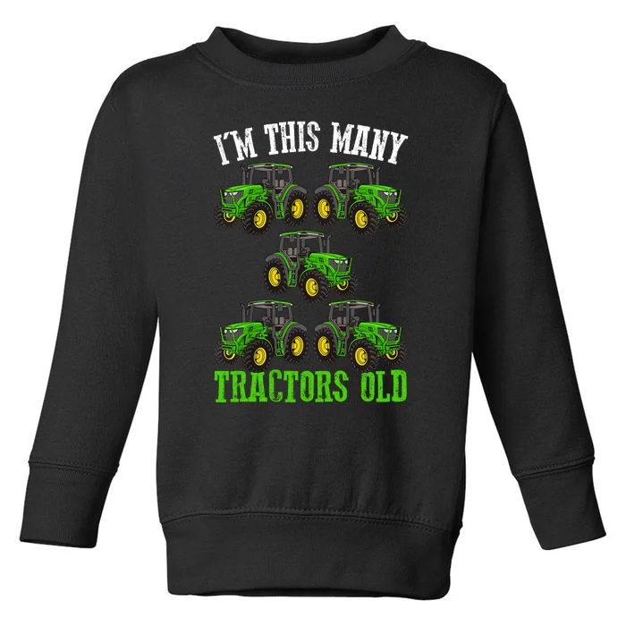 IM This Many Tractors Old 5th Birthday 5 Years Old Boy Toddler Sweatshirt