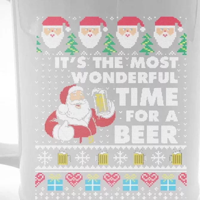 Its The Most Wonderful Beer Time Christmas Ugly Sweater Great Gift Front & Back Beer Stein