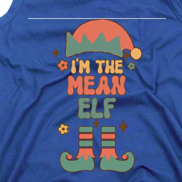 IM The Mean Elf Matching Team Squad Groovy Text Christmas Gift Tank Top