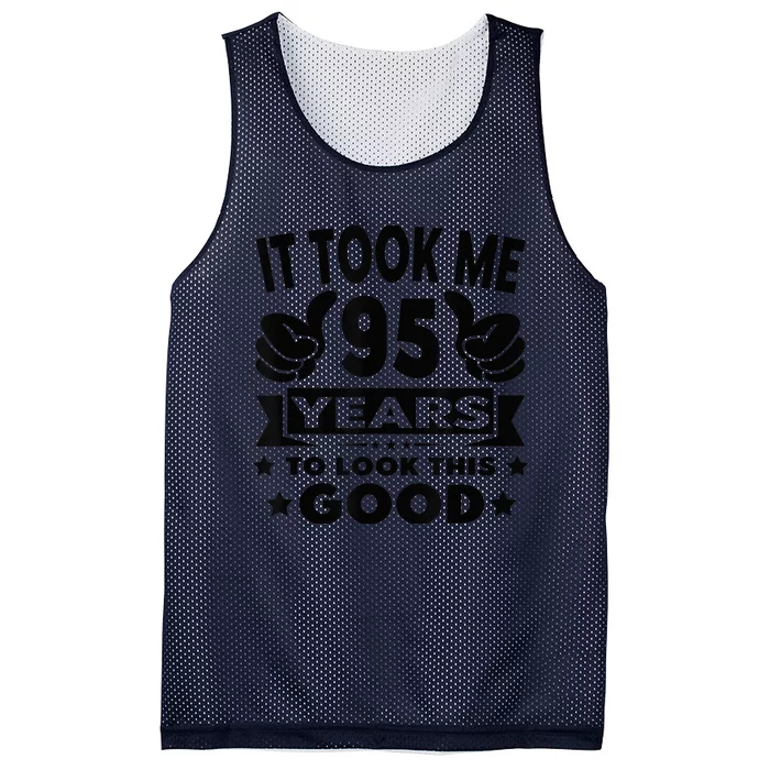 It Took Me 95 years - Funny 95th Birthday Present Decorations Party Mesh Reversible Basketball Jersey Tank