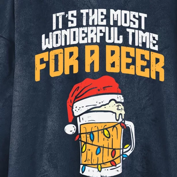 Its The Most Wonderful Time For A Beer Christmas Lover Pj Hooded Wearable Blanket