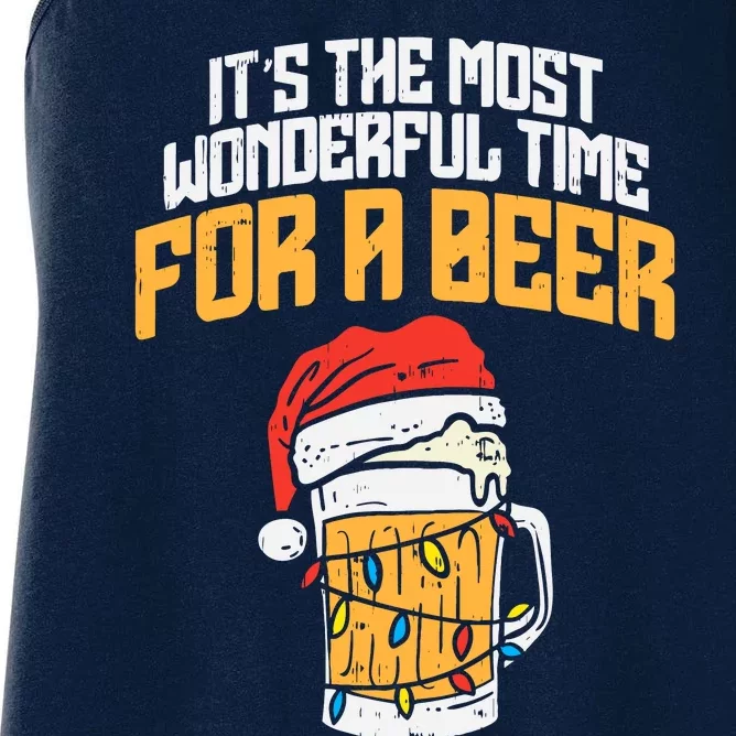 Its The Most Wonderful Time For A Beer Christmas Lover Pj Women's Racerback Tank