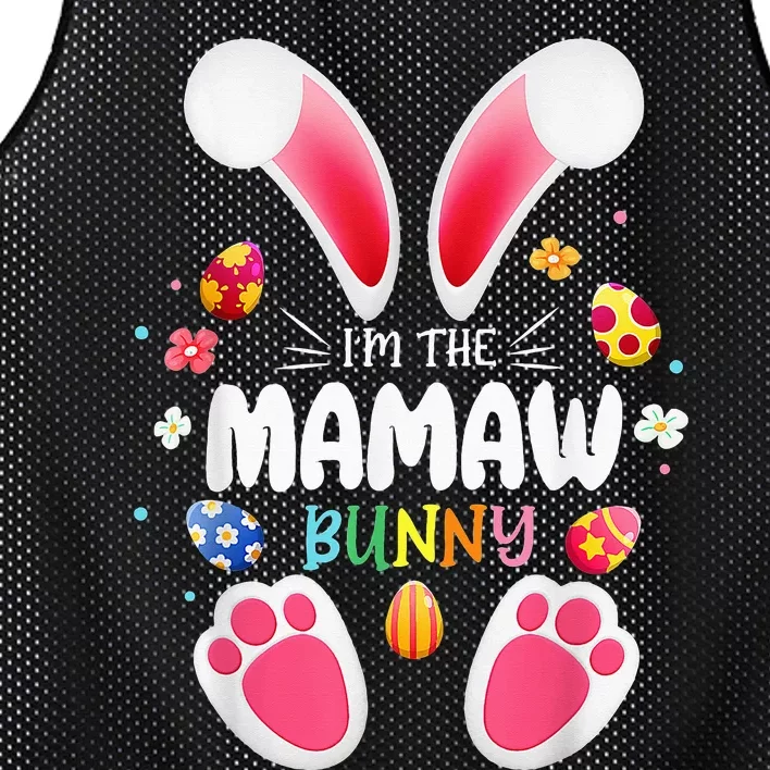 I'm The Mamaw Bunny Matching Family Happy Easter Day Mesh Reversible Basketball Jersey Tank