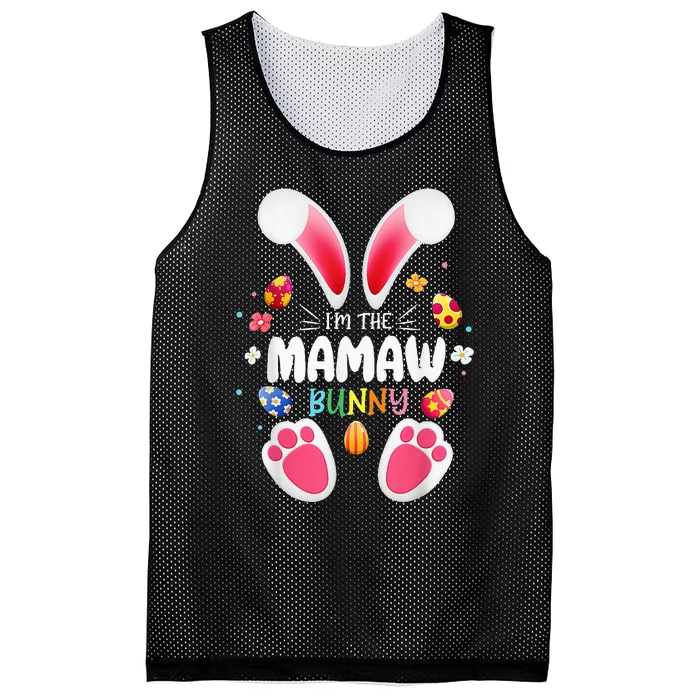 I'm The Mamaw Bunny Matching Family Happy Easter Day Mesh Reversible Basketball Jersey Tank