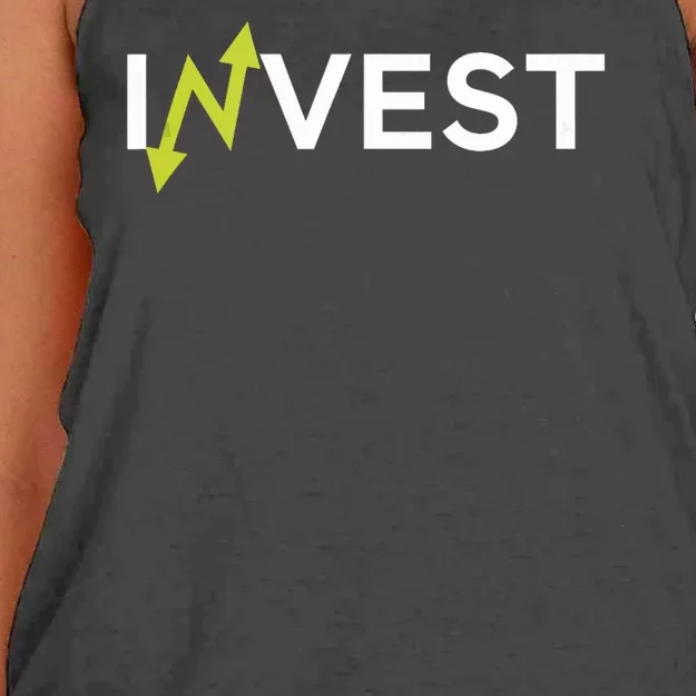 Invest Trading Money Market Finance Stocks Wealth Women's Knotted Racerback Tank