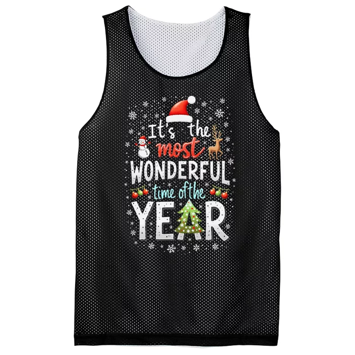 ItS The Most Wonderful Time Of The Year Xmas Christmas Tree Mesh Reversible Basketball Jersey Tank