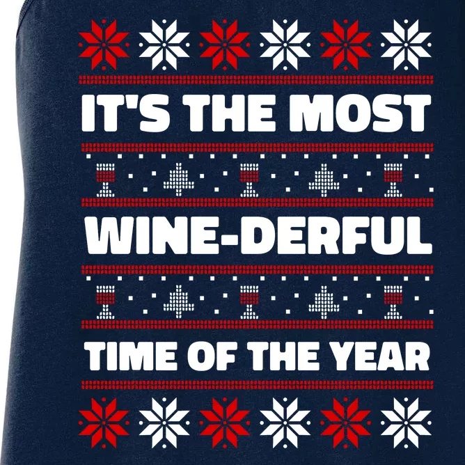 It's The Most WineDerful Time Of The Year Fun Ugly Christmas Women's Racerback Tank