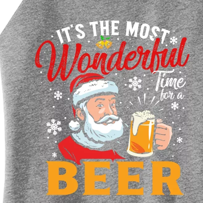 ItS The Most Wonderful Time For A Beer Santa Claus Xmas Gift Women’s Perfect Tri Rocker Tank