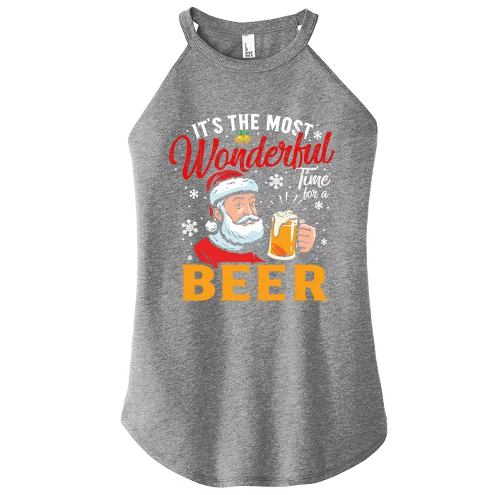 ItS The Most Wonderful Time For A Beer Santa Claus Xmas Gift Women’s Perfect Tri Rocker Tank