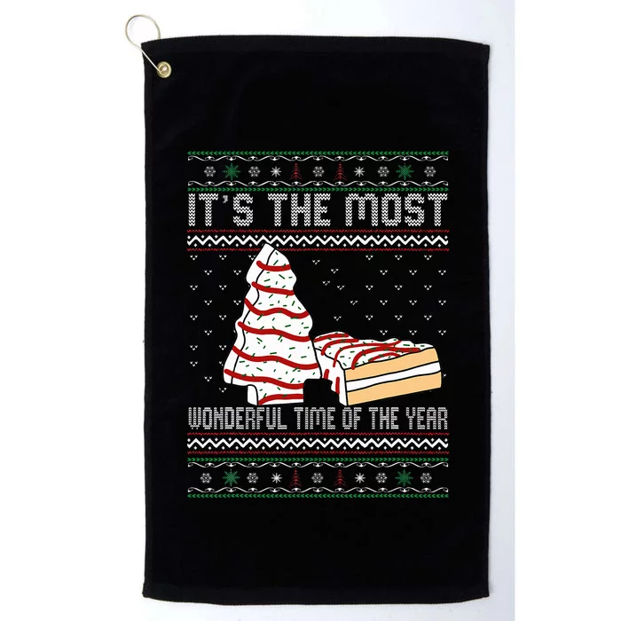 Its The Most Wonderful Time Of The Year Christmas tree cake Platinum Collection Golf Towel