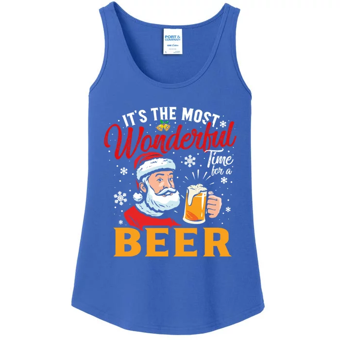 ItS The Most Wonderful Time For A Beer Santa Claus Xmas Funny Gift Ladies Essential Tank