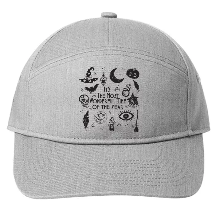 Its The Most Wonderful Time Of The Year Spooky Halloween Witch 7-Panel Snapback Hat