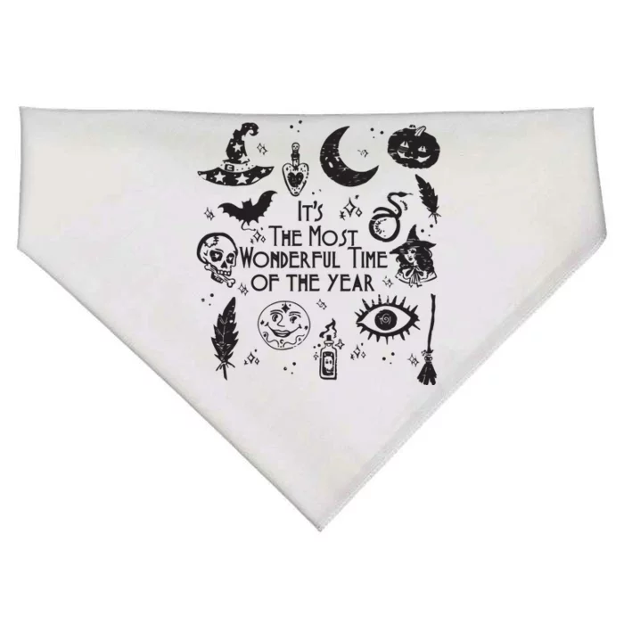 Its The Most Wonderful Time Of The Year Spooky Halloween Witch USA-Made Doggie Bandana