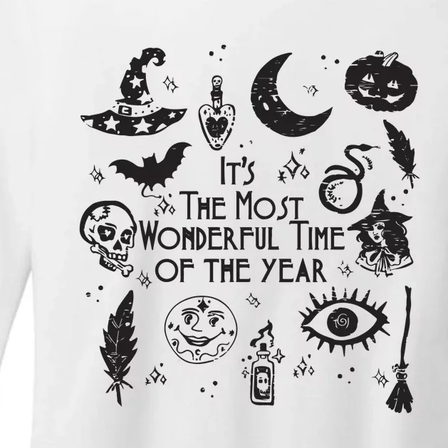 Its The Most Wonderful Time Of The Year Spooky Halloween Witch Womens CVC Long Sleeve Shirt