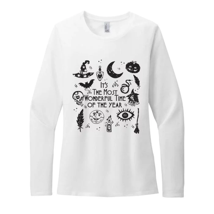 Its The Most Wonderful Time Of The Year Spooky Halloween Witch Womens CVC Long Sleeve Shirt