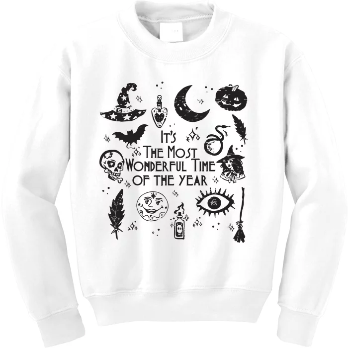 Its The Most Wonderful Time Of The Year Spooky Halloween Witch Kids Sweatshirt