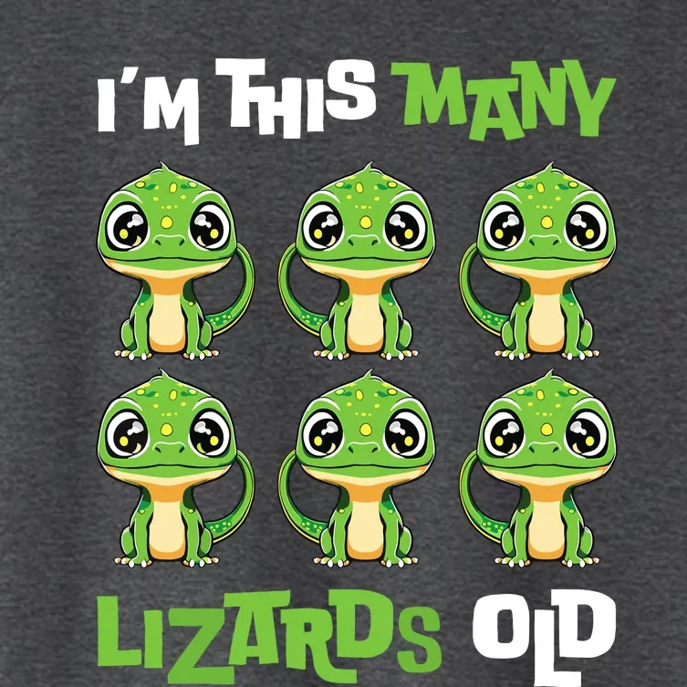 IM This Many Lizards Old Cute Lizard 6th Birthday 6 Years Women's Crop Top Tee