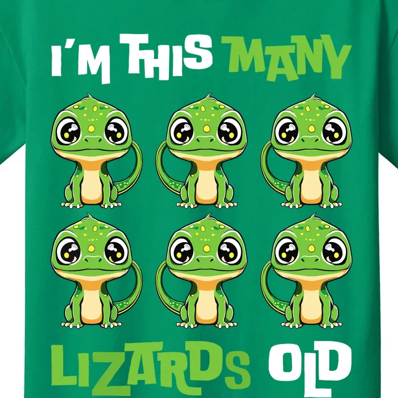 IM This Many Lizards Old Cute Lizard 6th Birthday 6 Years Kids T-Shirt