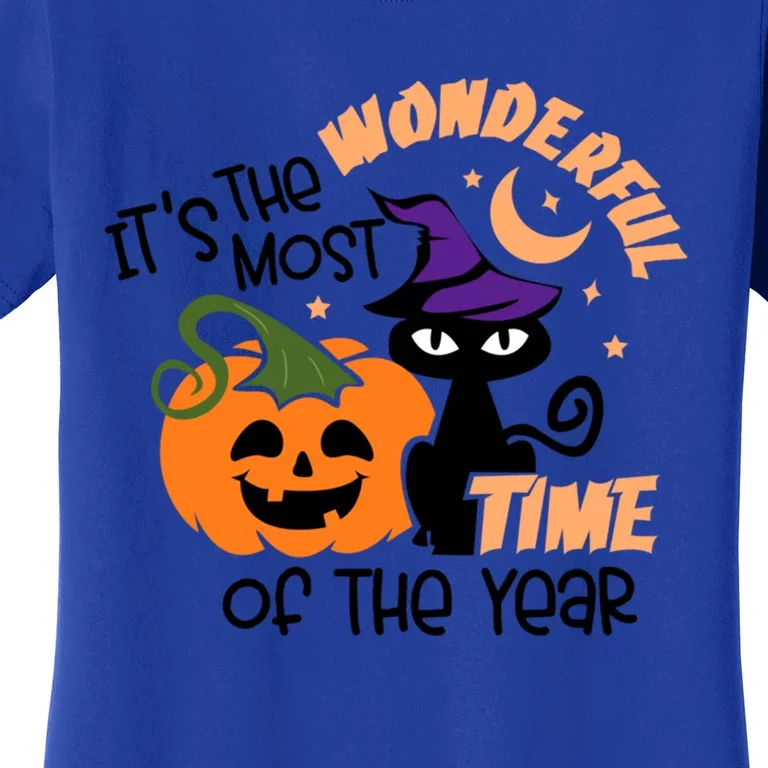 It's The Most Wonderful Time Of The Year Black Cat Halloween Gift Women's T-Shirt