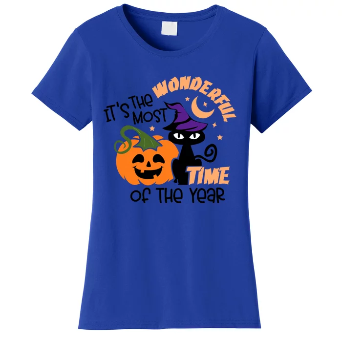 It's The Most Wonderful Time Of The Year Black Cat Halloween Gift Women's T-Shirt