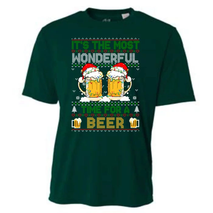 It’S The Most Wonderful Time For A Beer Christmas Cooling Performance Crew T-Shirt