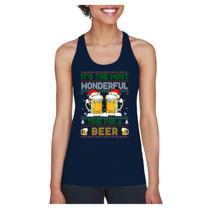 It’S The Most Wonderful Time For A Beer Christmas Women's Racerback Tank