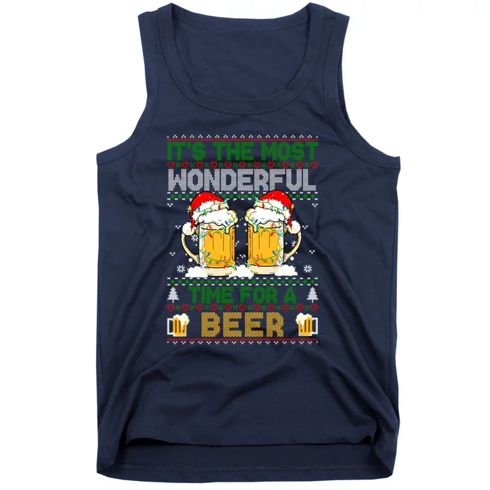 It’S The Most Wonderful Time For A Beer Christmas Tank Top