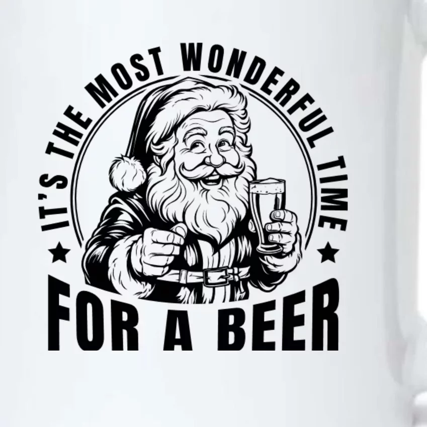 It’S The Most Wonderful Time For A Beer Santa Holding Beer Christmas Black Color Changing Mug