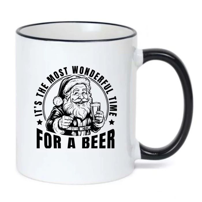 It’S The Most Wonderful Time For A Beer Santa Holding Beer Christmas Black Color Changing Mug