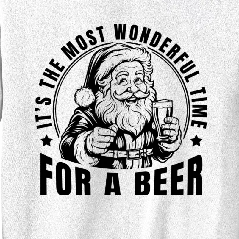 It’S The Most Wonderful Time For A Beer Santa Holding Beer Christmas Sweatshirt