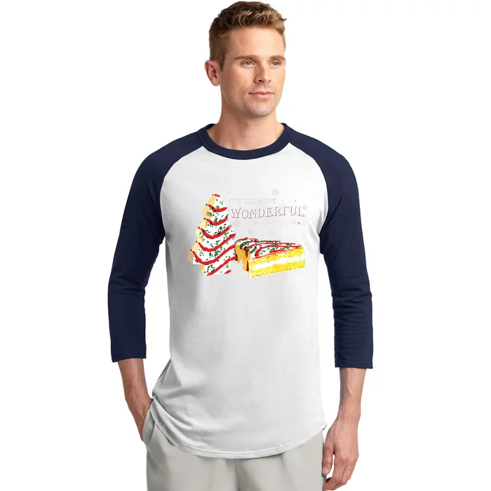 Its The Most Wonderful Time Of The Year Snack Cake Christmas Baseball Sleeve Shirt