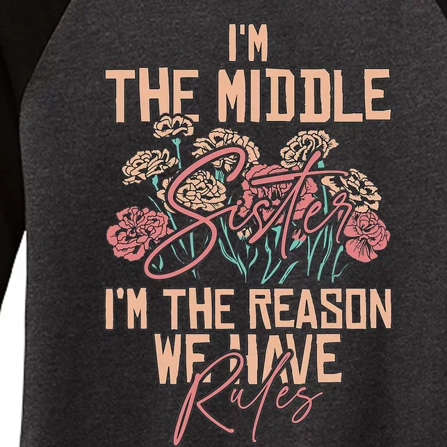 I'm The Middle Sister I'm The Reason We Have Rules Women's Tri-Blend 3/4-Sleeve Raglan Shirt