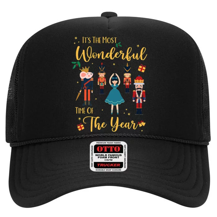 It's The Most Wonderful Time Of The Year Nutcracker Ballet High Crown Mesh Trucker Hat