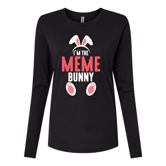 I'm The Meme Bunny Family Easter Womens Cotton Relaxed Long Sleeve T-Shirt