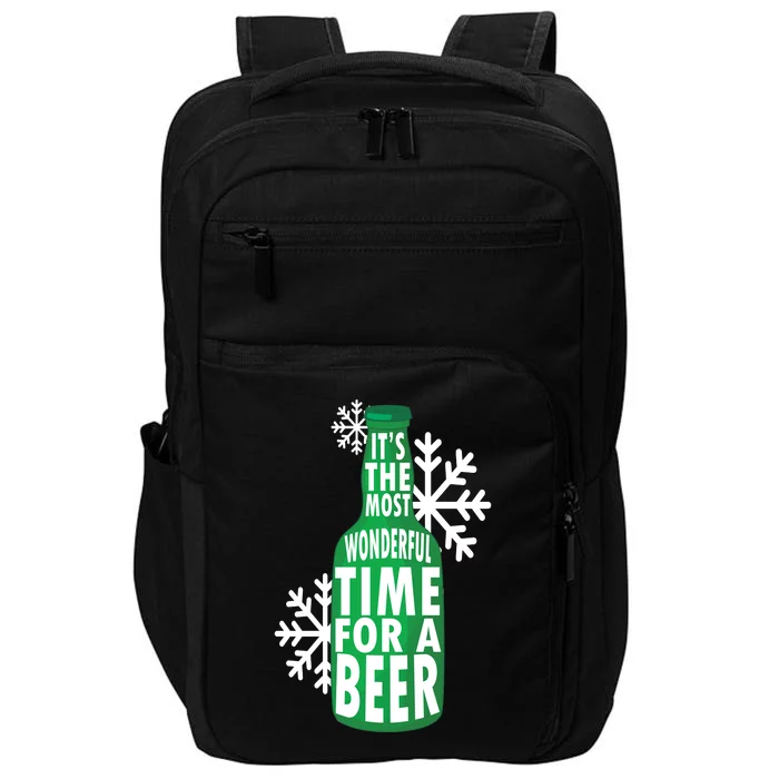 Its The Most Wonderful Time For A Beer Funny Christmas Impact Tech Backpack