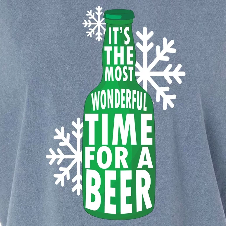 Its The Most Wonderful Time For A Beer Funny Christmas Garment-Dyed Women's Muscle Tee